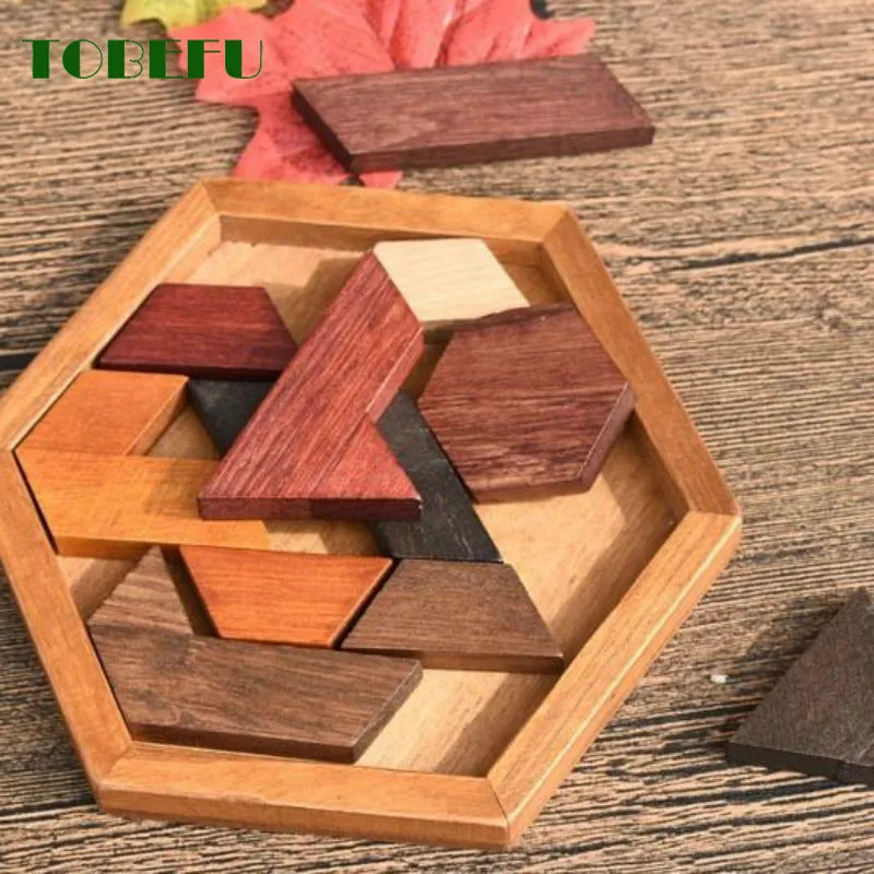 Wooden Geometric Puzzle Set