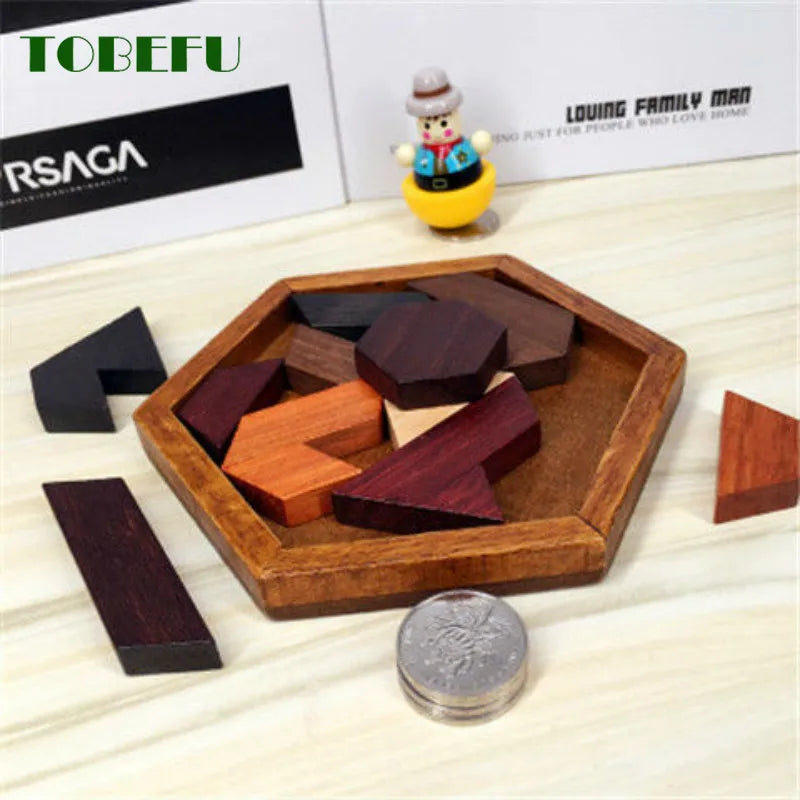 Wooden Geometric Puzzle Set