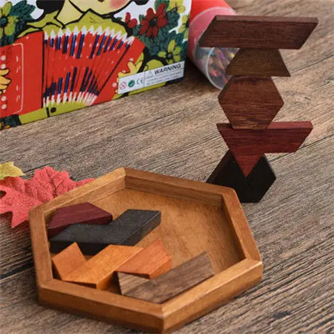 Wooden Geometric Puzzle Set