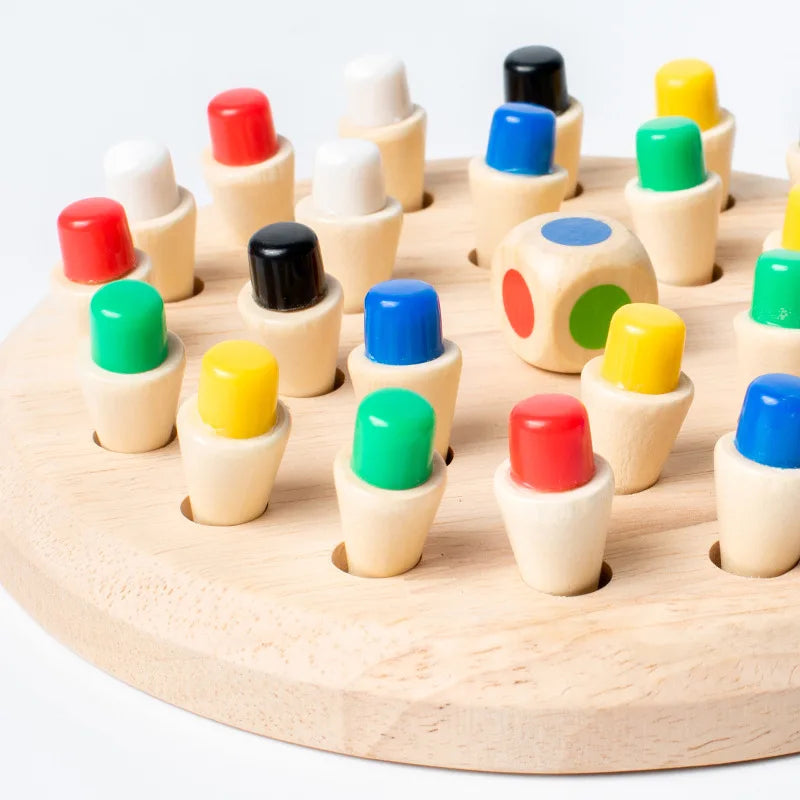 Wooden Memory Match Chess Puzzle