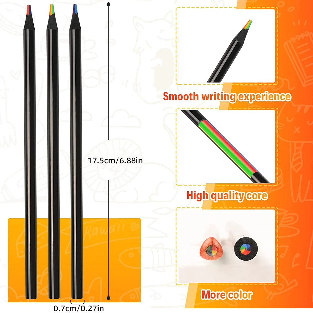 7 in 1 Rainbow Drawing Pencils