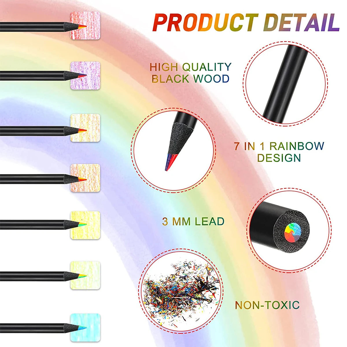 7 in 1 Rainbow Drawing Pencils