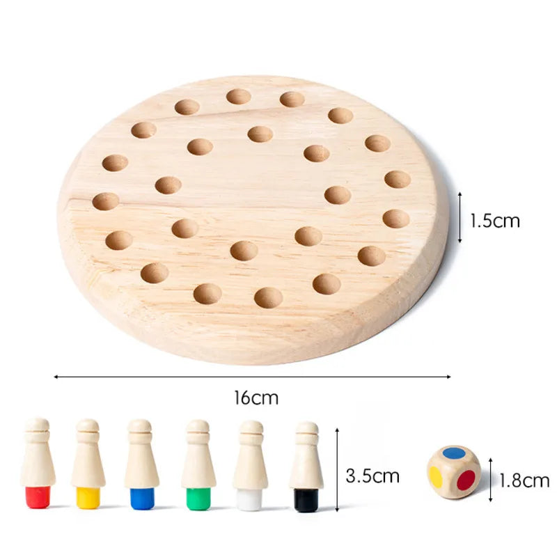 Wooden Memory Match Chess Puzzle